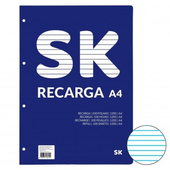 PK100 Folhas Recarga A4...