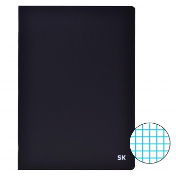 Caderno A4 Capa Preta Quad....