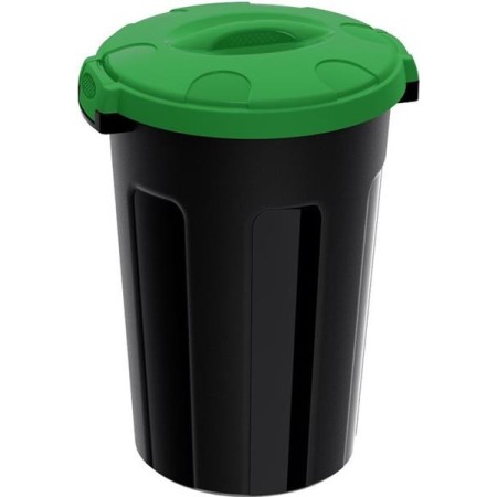 Balde Lixo 47 lt Preto + Cor Ecoponto Verde