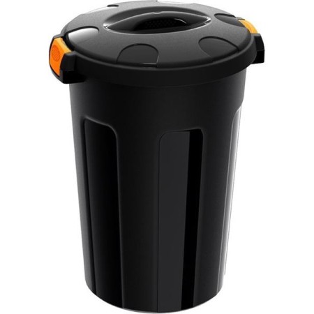 Balde Lixo 47 lt Preto C/ Pega Laranja