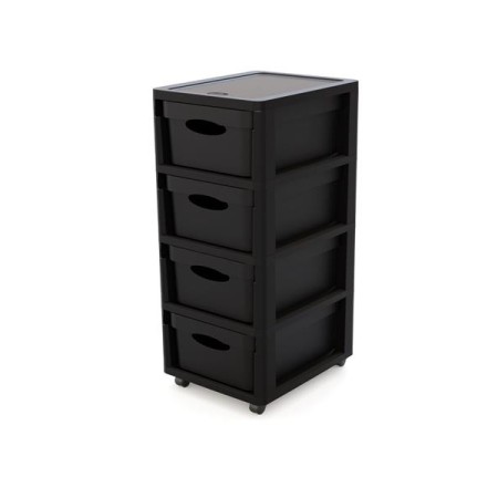 Gaveteiro Preto SallyKart Box 4 Gavetas Preta