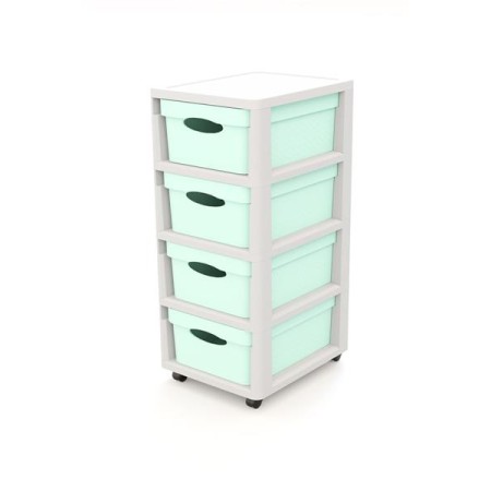 Gaveteiro Cinza SallyKart Box 4 Gavetas Cool Mint