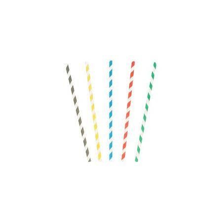 PK25 Palhinhas Papel Riscas 6x200MM
