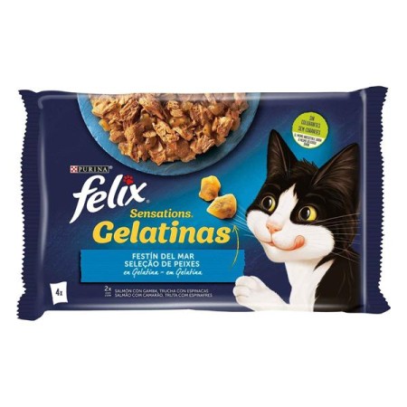 Purina Felix Gelatina Original Selecçao Peixes 4x85 Grs