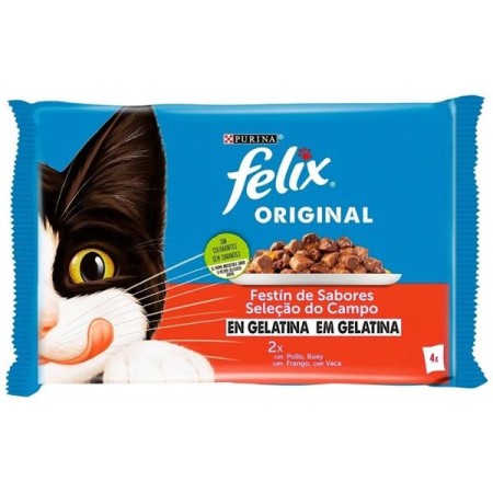 Purina Felix Gelatina Original Selecçao do Campo 4x85 Grs