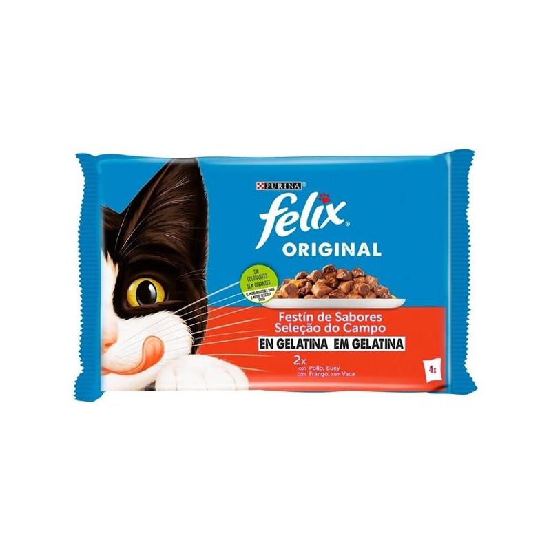 Purina Felix Gelatina Original Selecçao do Campo 4x85 Grs