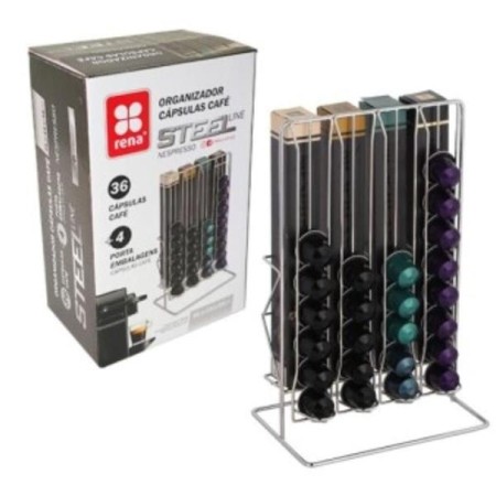 Rena Organizador Capsulas Cafe Nespresso Steel Line 36 Capsulas