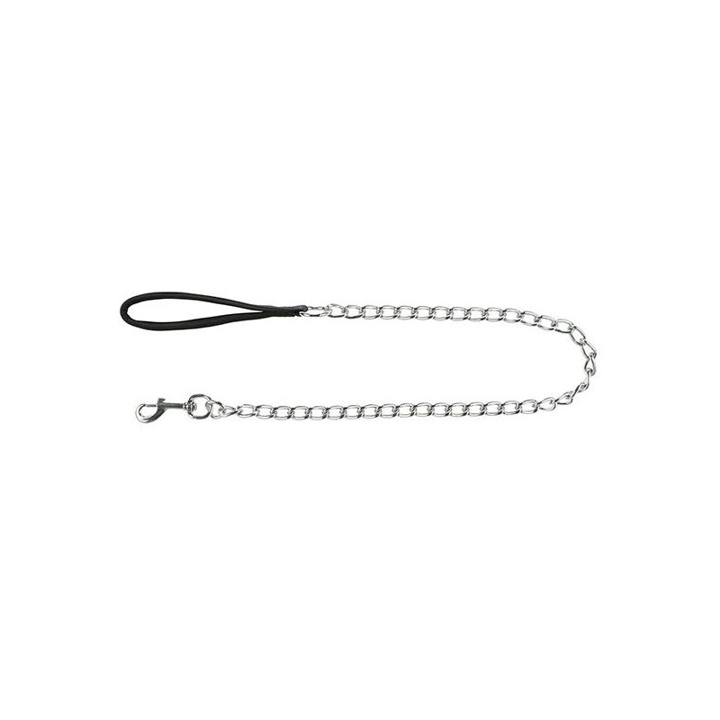 Trela Metal C/ Pega Em Pele Preta 3 Mm X 100 Cm