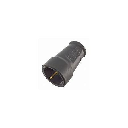 Ficha Femea Borracha 16A 4.8MM Preta