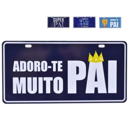 Placa Metal Dia do Pai 15x30 Cm