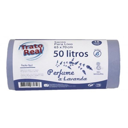 Saco Lixo Fecho Facil Lavanda 50 Lt 15 Unid