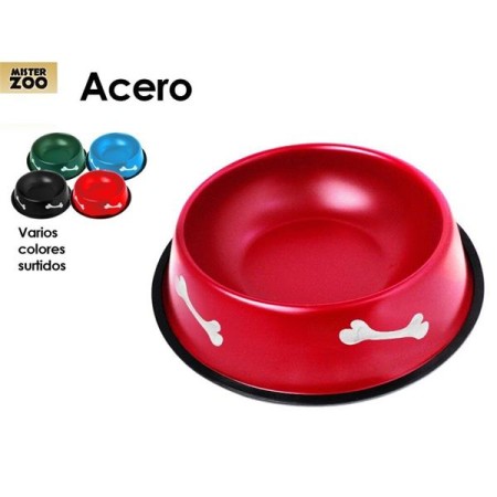 Comedouro Decorado Inox 14 cm