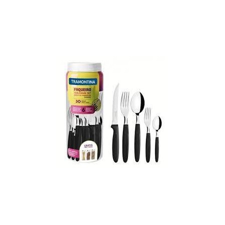 Faqueiro 30 Pcs Frasco Ipanema Preto 23398/088
