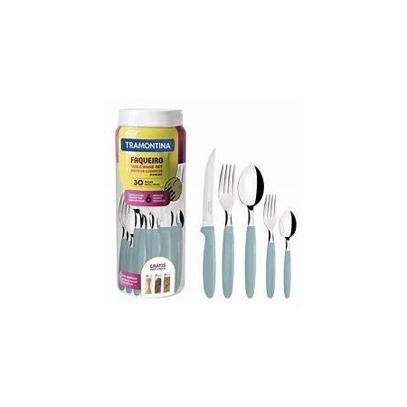Faqueiro 30 Pcs Frasco Ipanema Azul