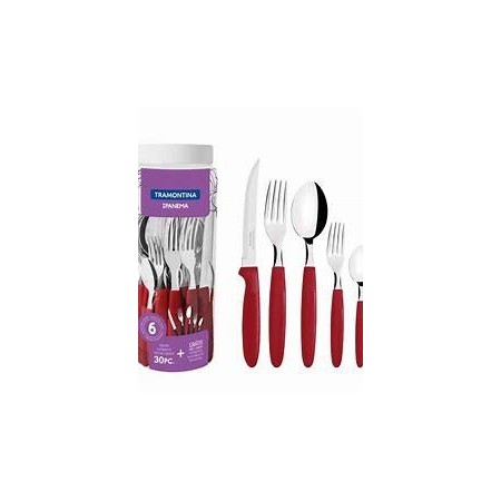 Faqueiro 30 Pcs Frasco Ipanema Vermelho