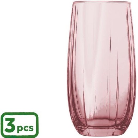 Conj 3 Copos Sumo 50 cl Linka - Rosa