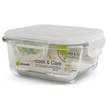 Caixa Vidro Hermética Quad. 520 ml cookEcare