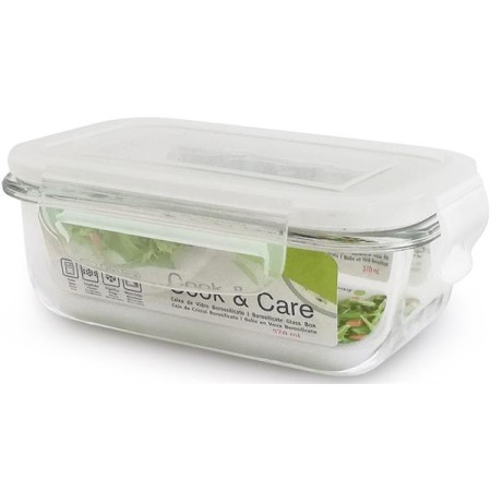 Caixa Vidro Hermética Rect. 370 ml cookEcare